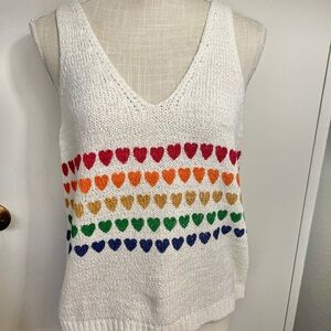 Colorful Heart Knit Tank Top